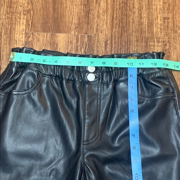 Jordache Girls Vegan Leather Pants Black Straight Leg Elastic Waist Sz 14 NWT - Picture 5 of 12